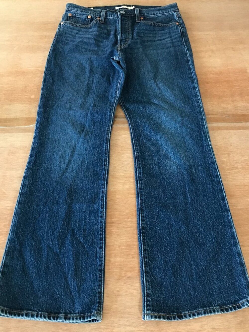 Levi's Wedgie Bootcut Jeans Women 29 Blue High Rise Button Fly Dark Wash Stretch